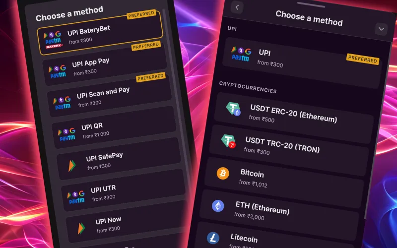 Batery app offers low entry and withdrawal limits for all players.